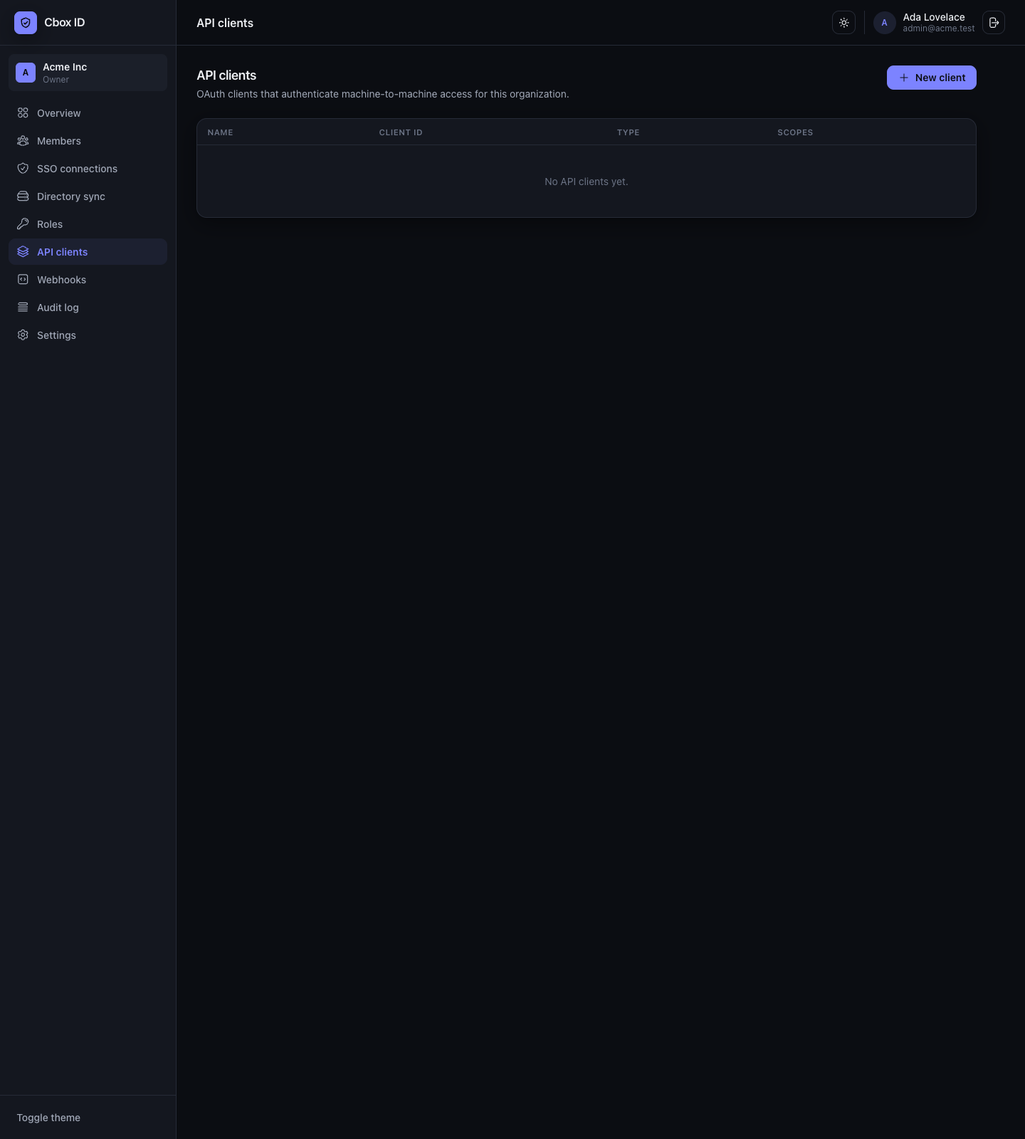 Apps & API keys