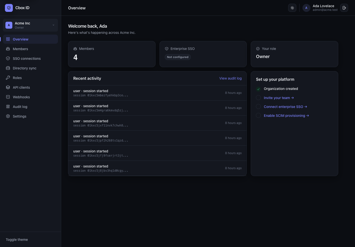 Dashboard / overview
